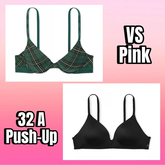 PINK Victoria's Secret 32A Push-Up Bra Bundle NWOT - Picture 1 of 11
